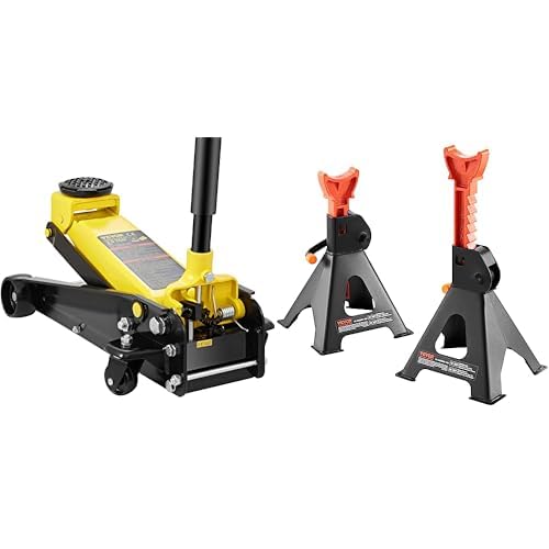 3 Ton Low Profile Floor Jack with Jack Stands N1372