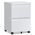 2 Drawer White Metal File Cabinet with Lock and Wheels S5097