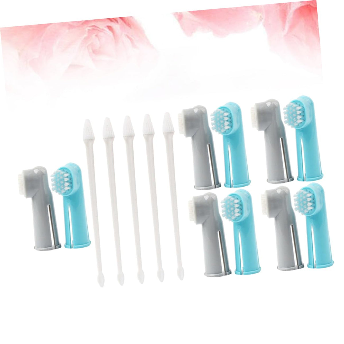 15 Pc Dual-Headed and Finger Pet Toothbrushes J26352