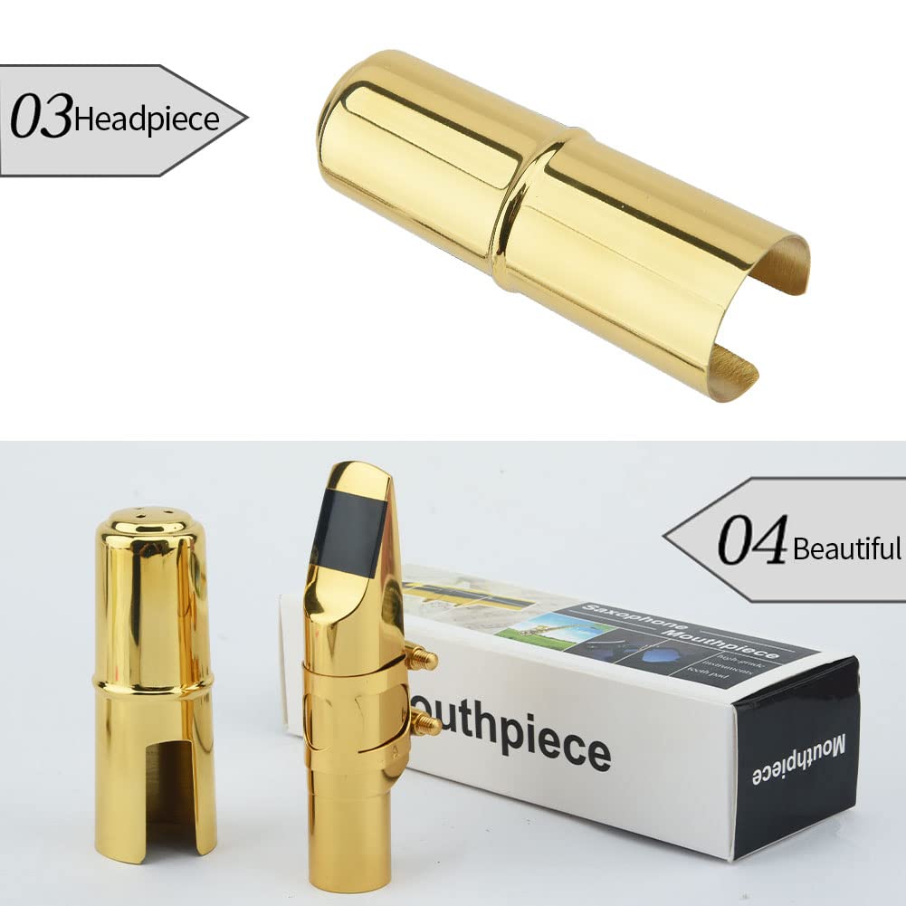 Alto Saxophone Mouthpiece with Cap and Ligature Gold 5C B85351