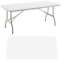 White Plastic Folding Table 6 Ft Heavy Duty Portable T9070