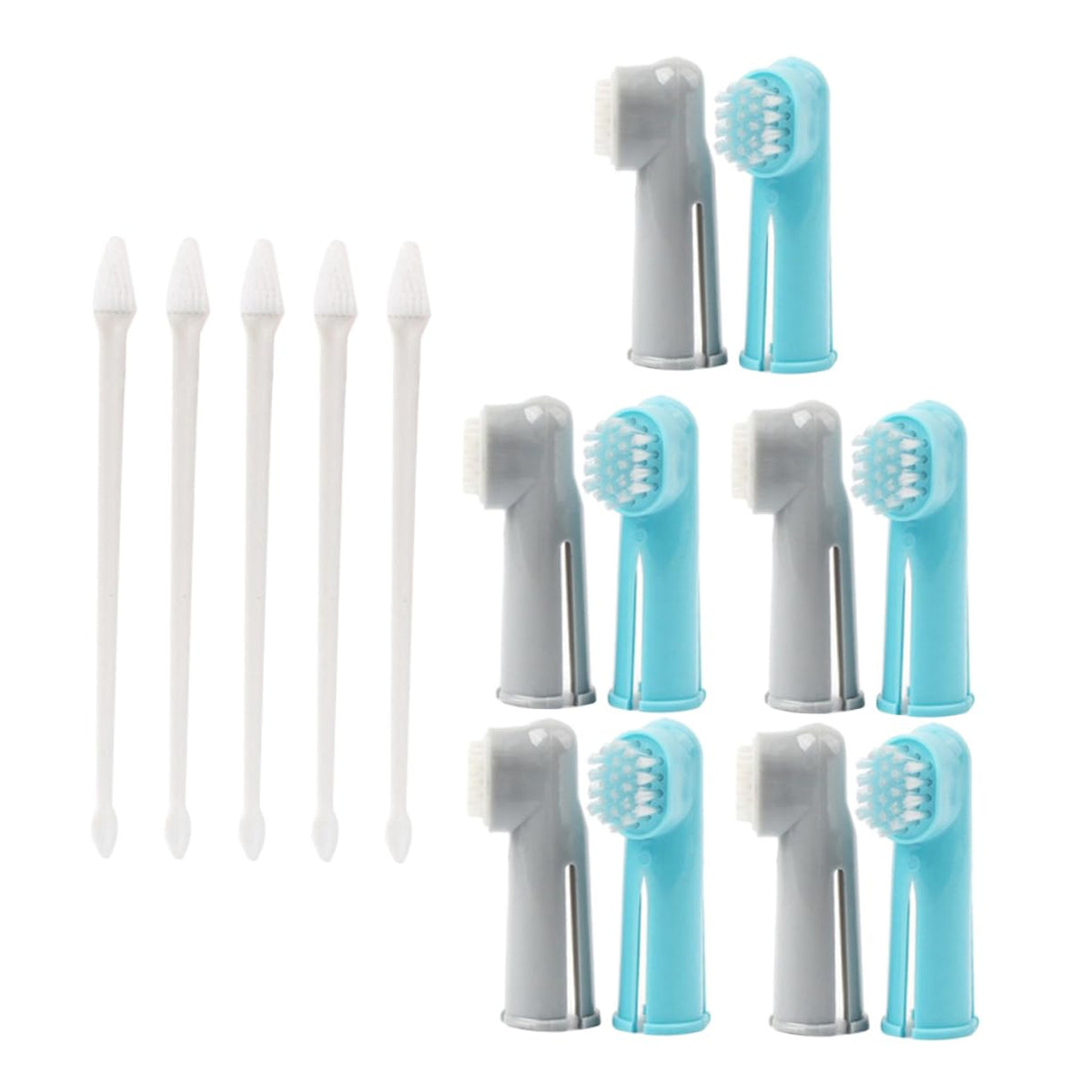 15 Pc Dual-Headed and Finger Pet Toothbrushes J26352