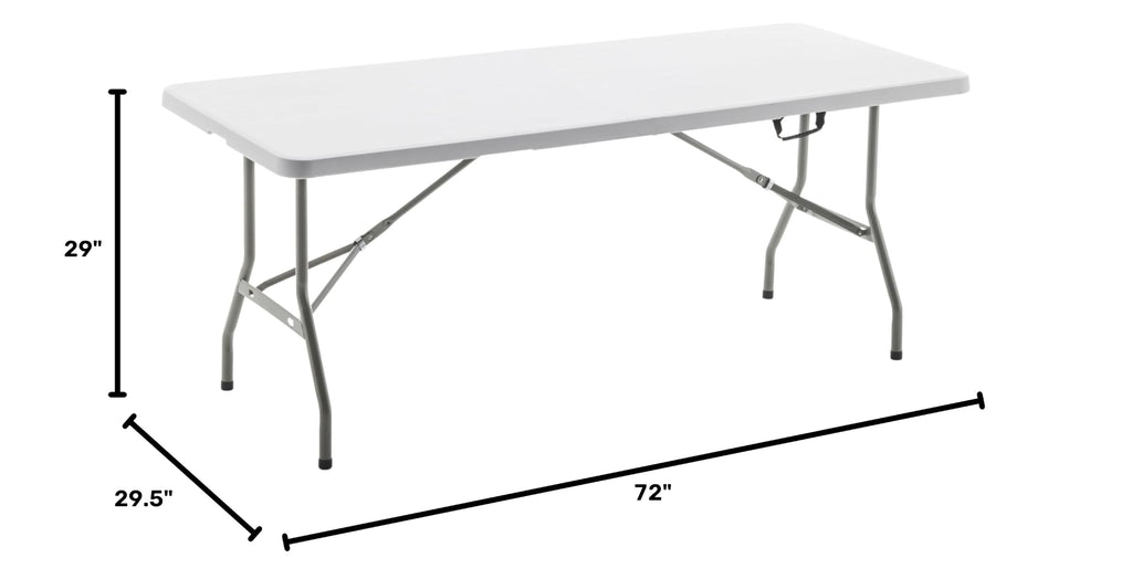 White Plastic Folding Table 6 Ft Heavy Duty Portable T9070