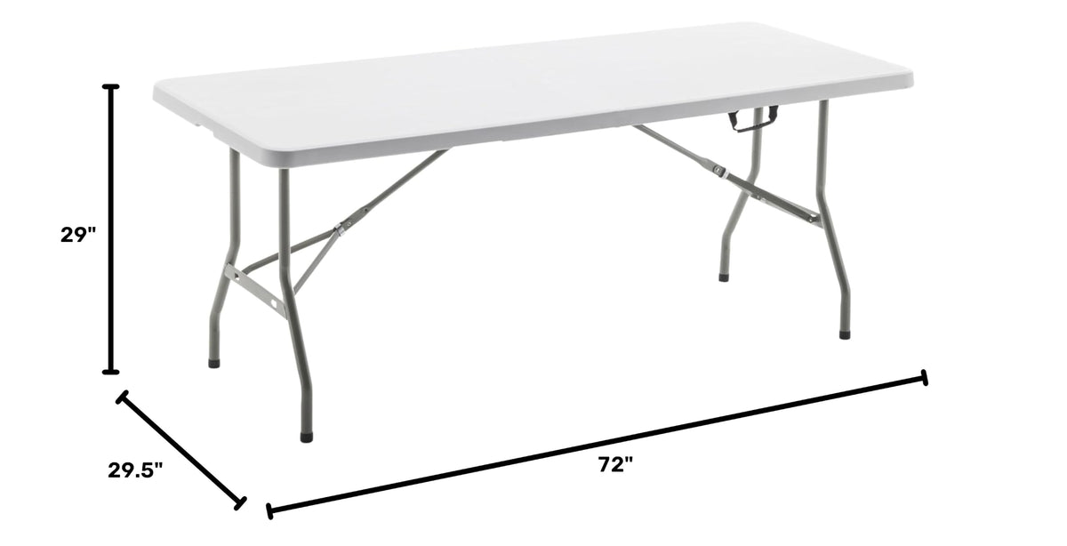 White Plastic Folding Table 6 Ft Heavy Duty Portable T9070