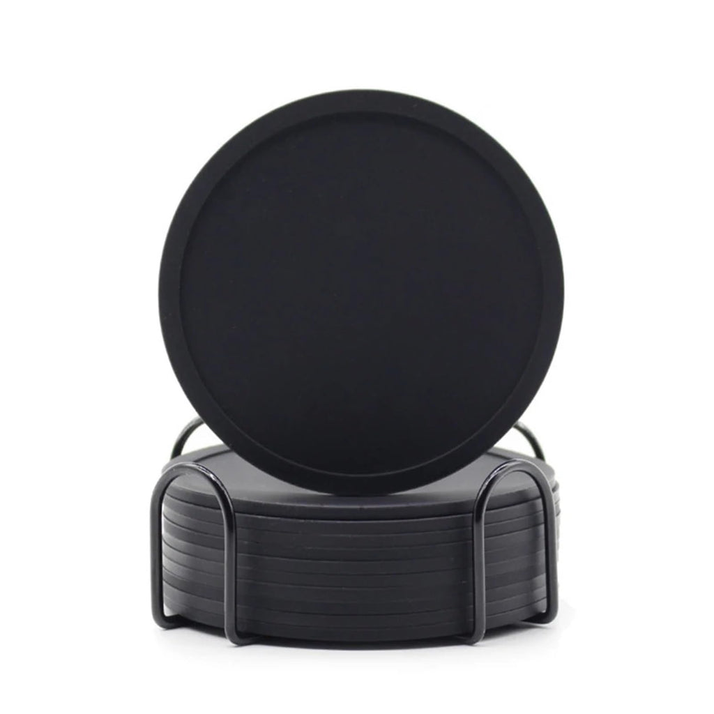 32 Pc Black Silicone Coasters F7725