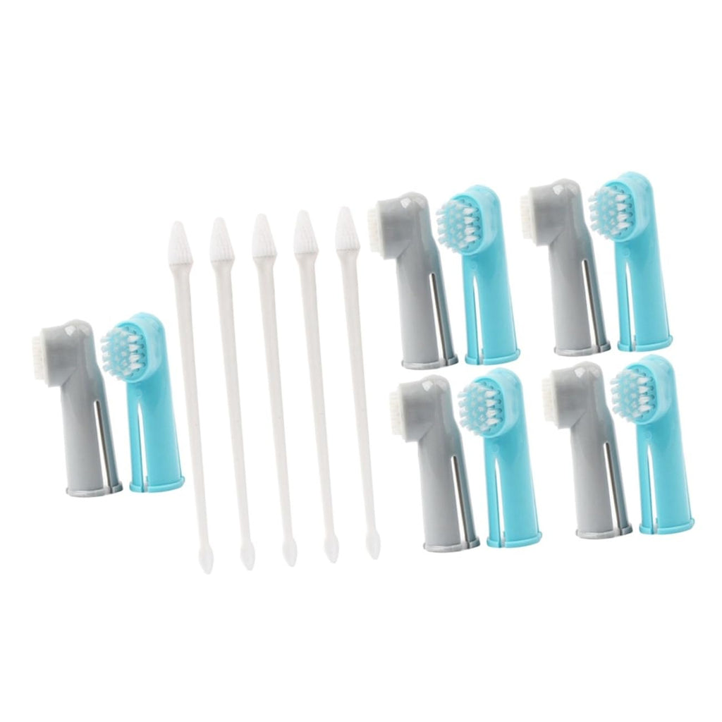 15 Pc Dual-Headed and Finger Pet Toothbrushes J26352