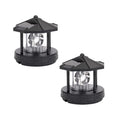 2 Pcs Solar Powered Lighthouse Shape Light D731128