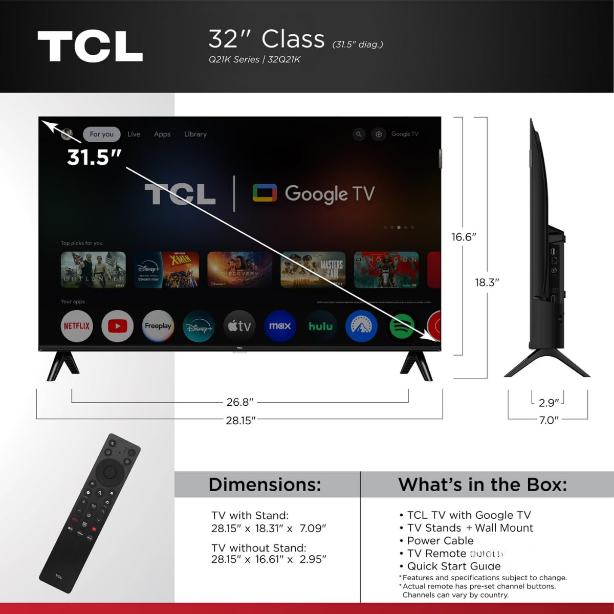 32" QLED Smart TV with Google TV I609323