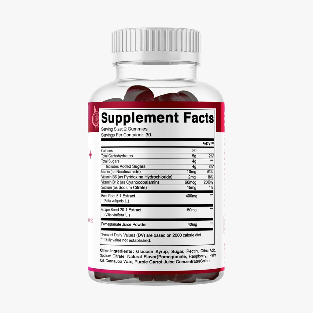 Beet Root Gummies with B6, B12, Grape Seed & Pomegranate 120 Count T41679