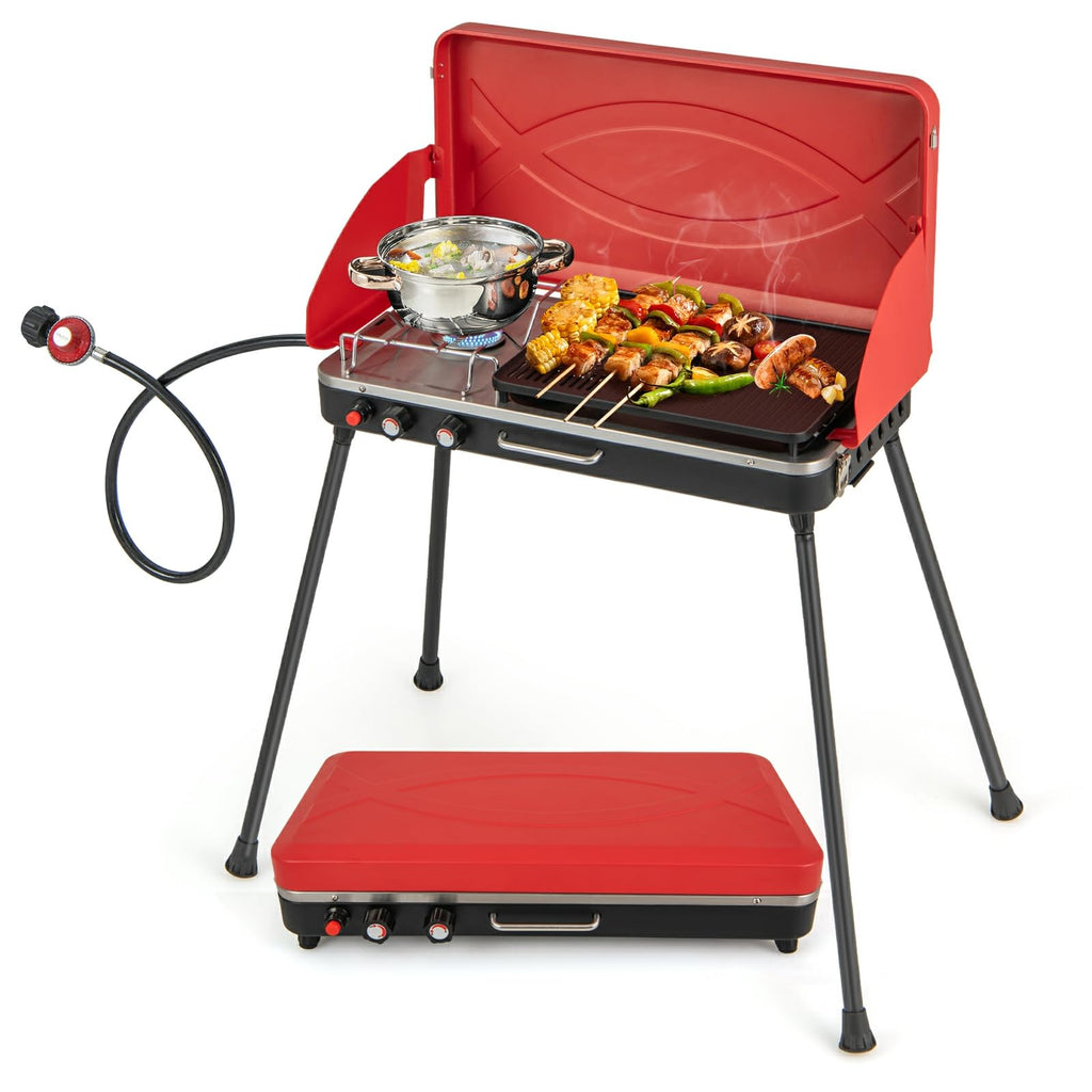 2-Burner Propane Camping Stove with Detachable Legs B70948