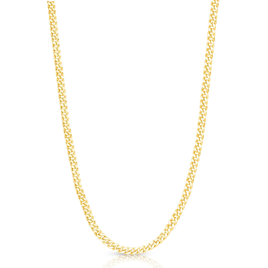 14k Gold Hollow Cuban Link Chain Necklace Z48431