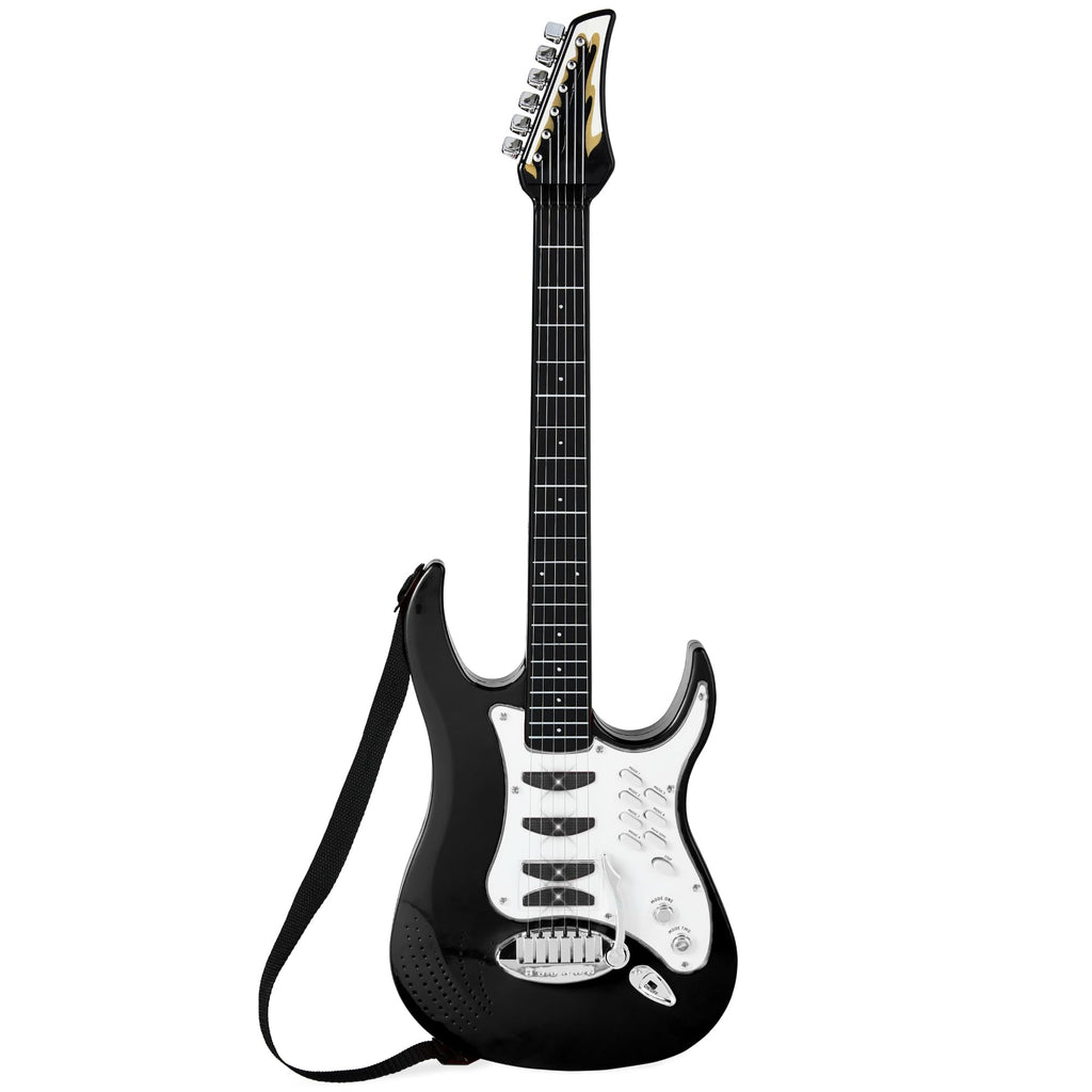 Kids Electric Guitar Set with Microphone & Amp Black I192820