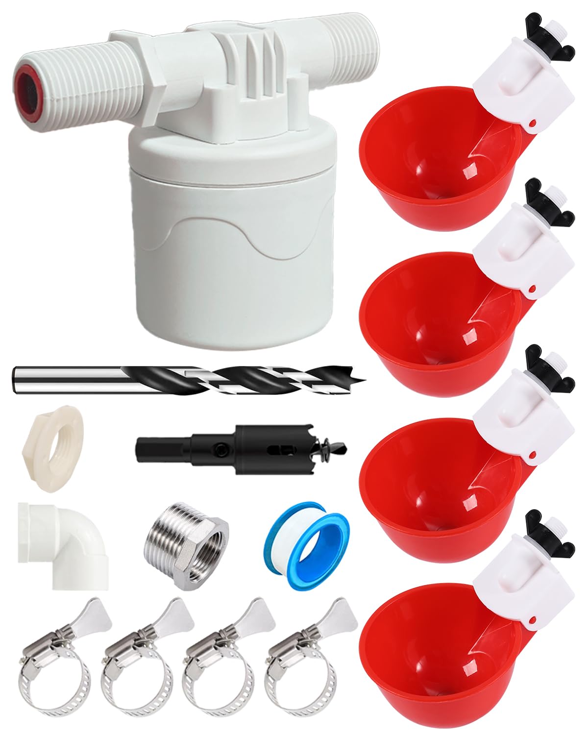 Automatic Chicken Waterer Kit with 4 Cups A7263