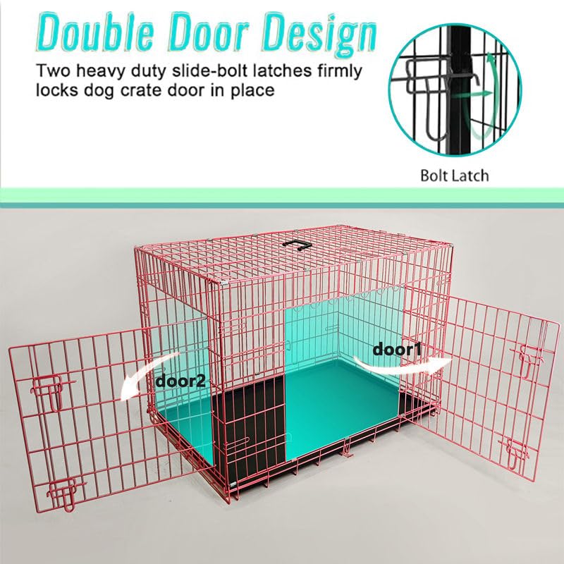 48-Inch Folding Metal Dog Crate with Divider, Tray, and Carry Handle K553023