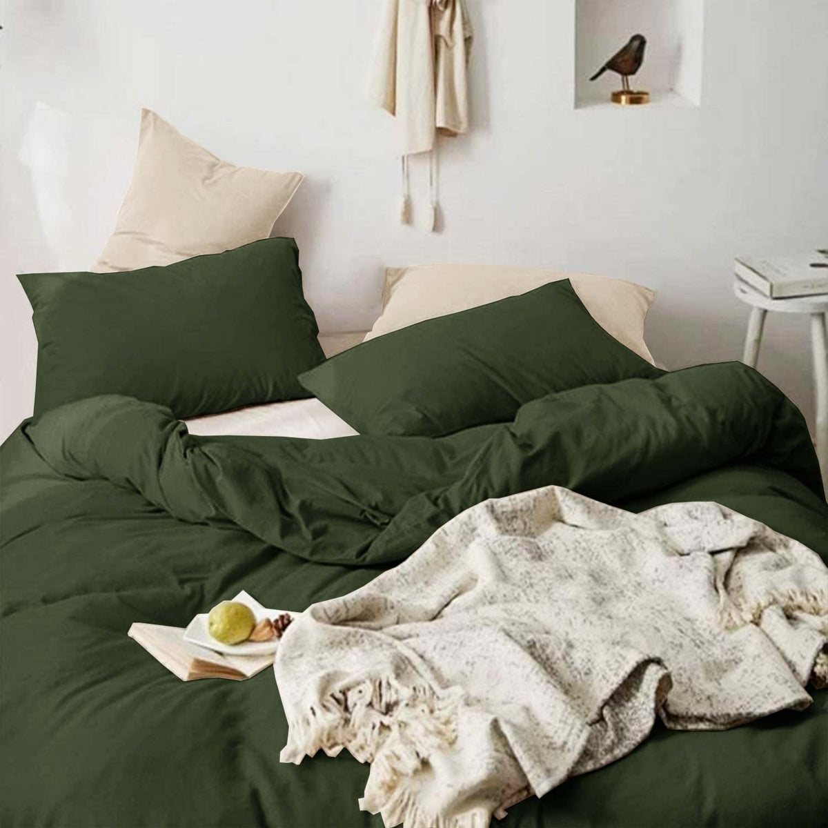 Dark Olive Green King Size 3 Piece Comforter Set Y304695