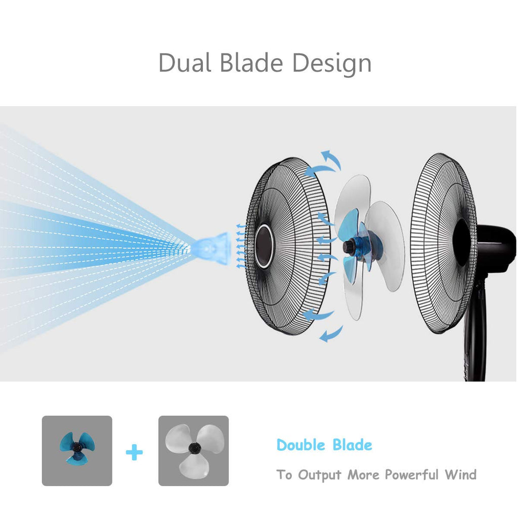 16" Oscillating Pedestal Fan with Remote Control H541889