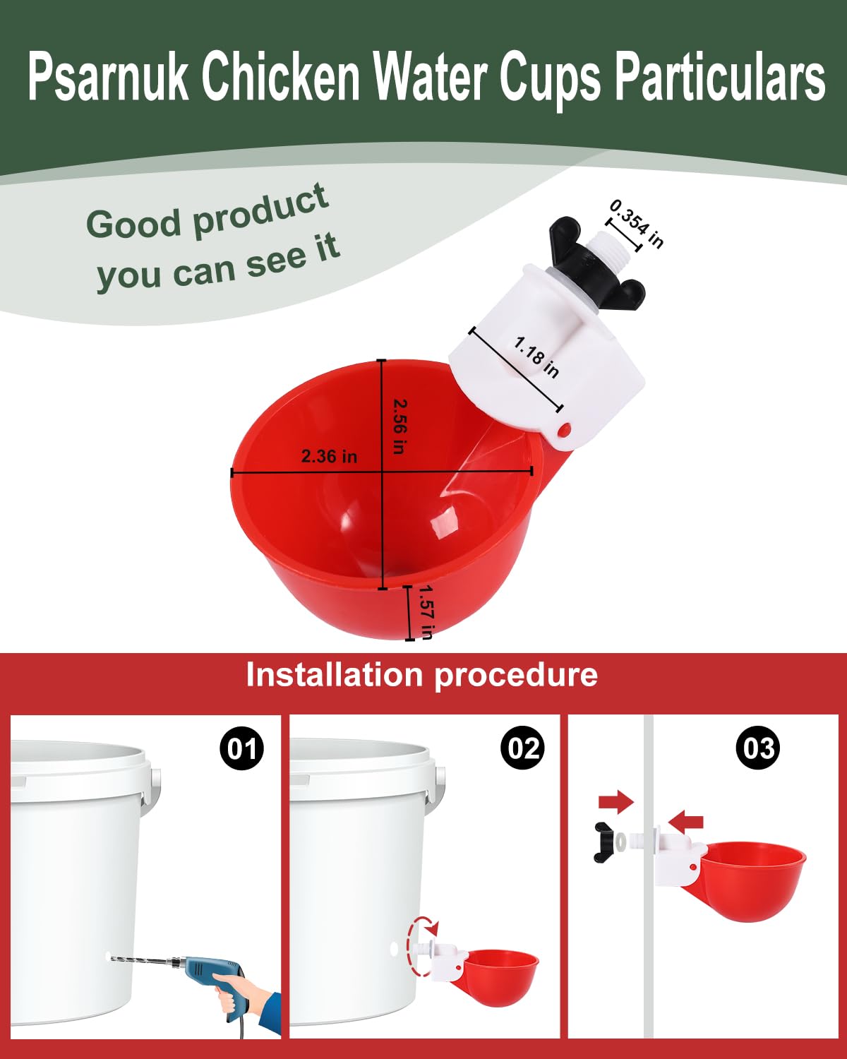 Automatic Chicken Waterer Kit with 4 Cups A7263