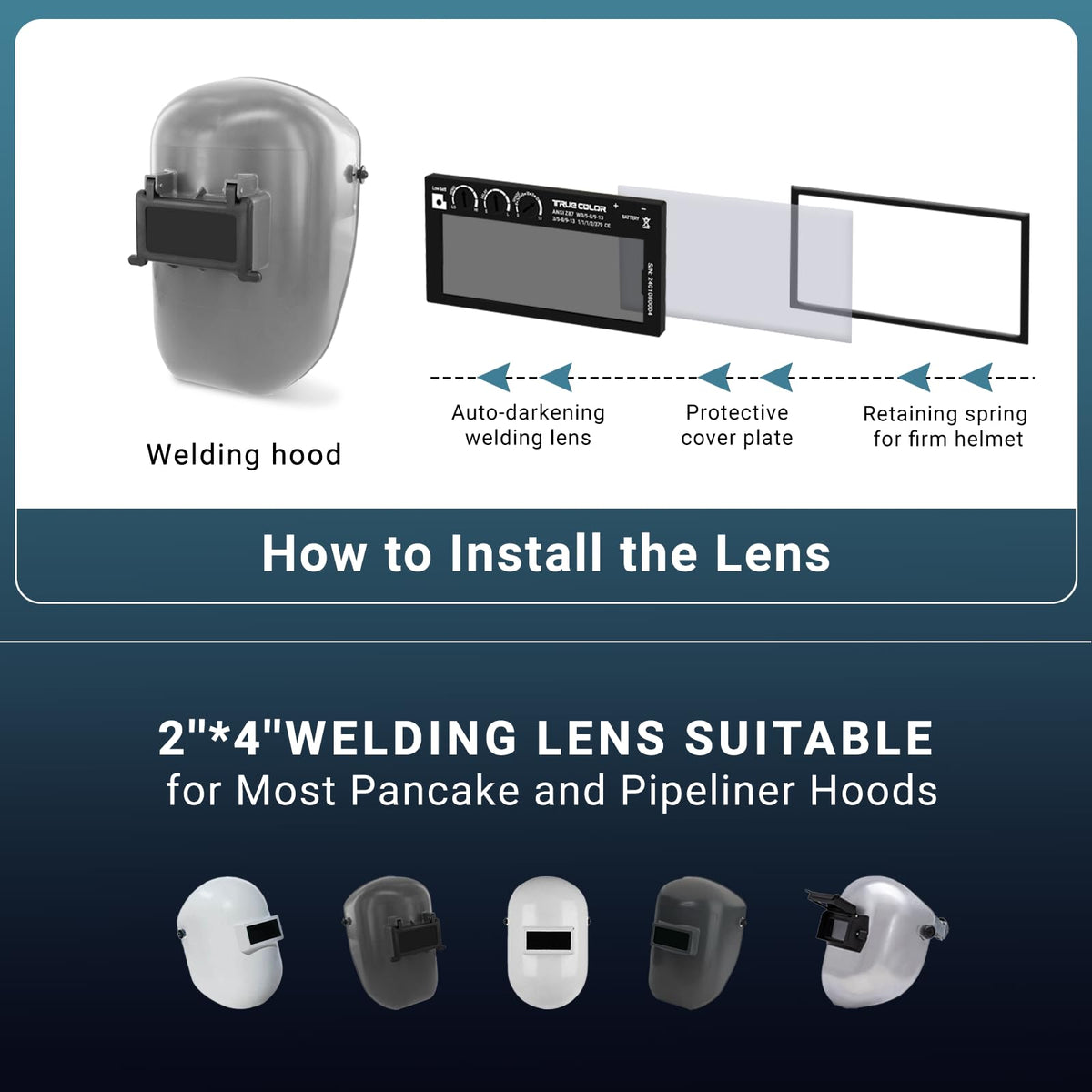 Adjustable Auto Darkening Welding Lens 2x4 1/4 H7992
