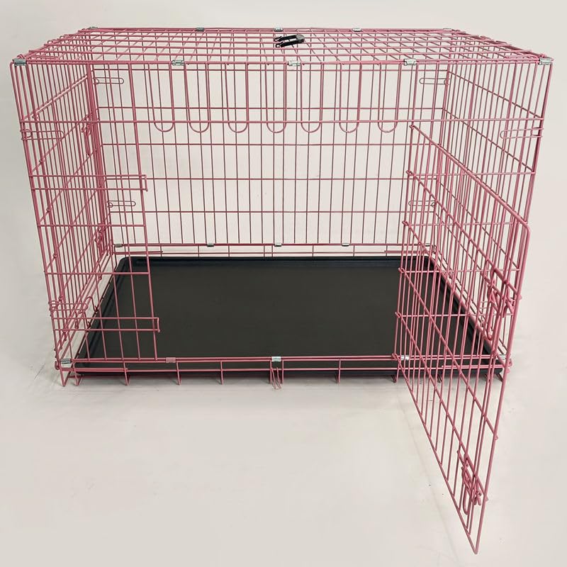 48-Inch Folding Metal Dog Crate with Divider, Tray, and Carry Handle K553023