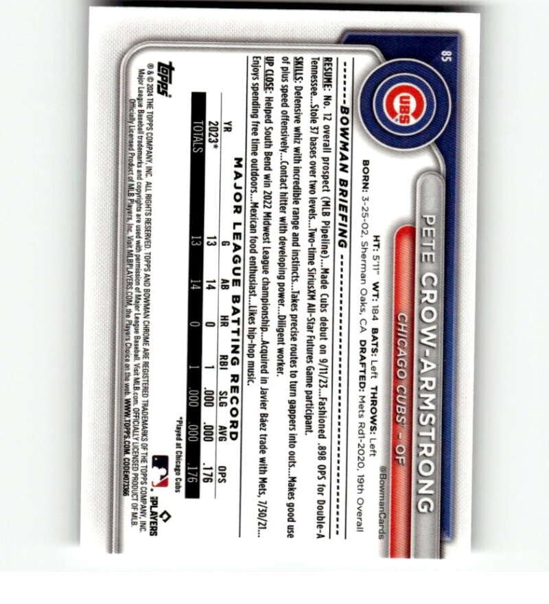 2024 Bowman Chrome Mega Box Mojo Refractor Baseball Trading Card R939083
