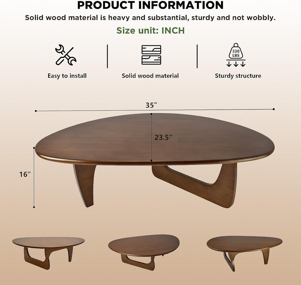 Solid Wood Oval Coffee Table 35"Lx24"Wx16"H T619
