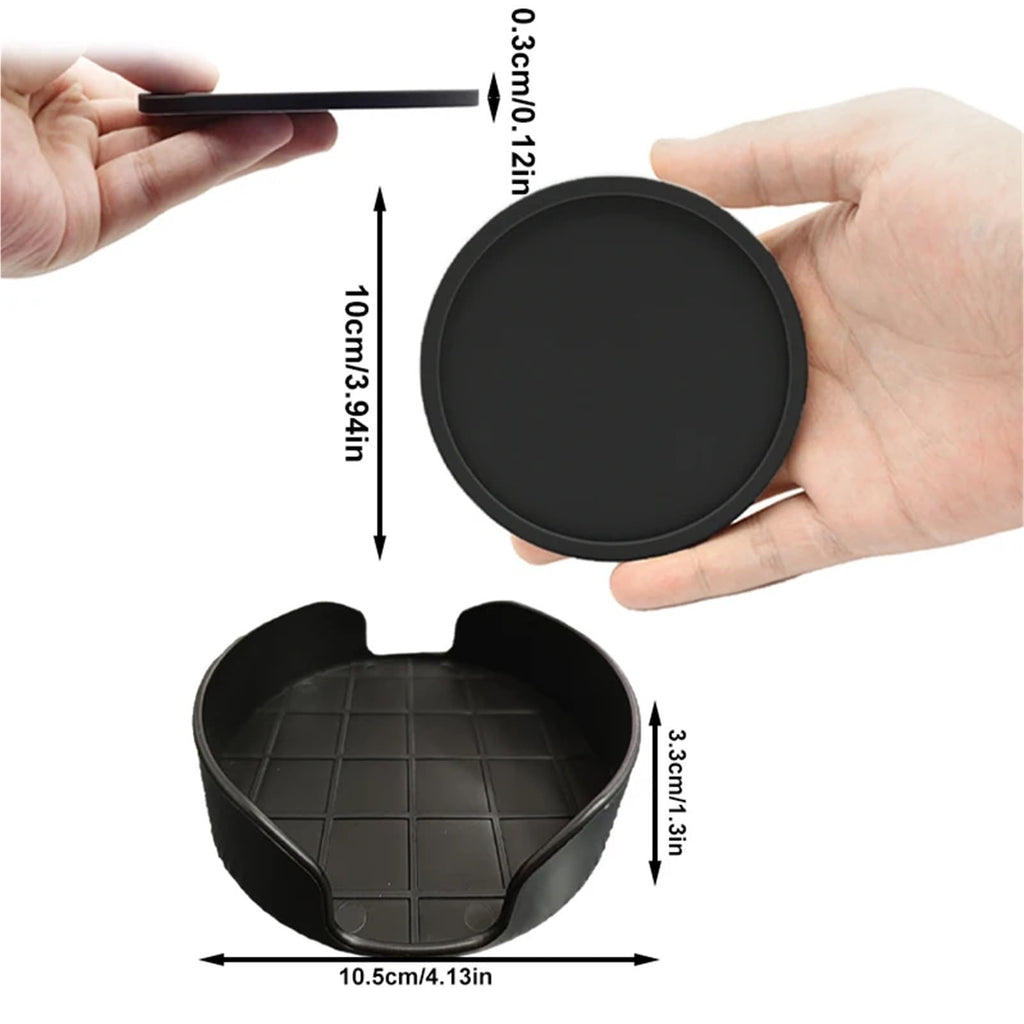 32 Pc Black Silicone Coasters F7725