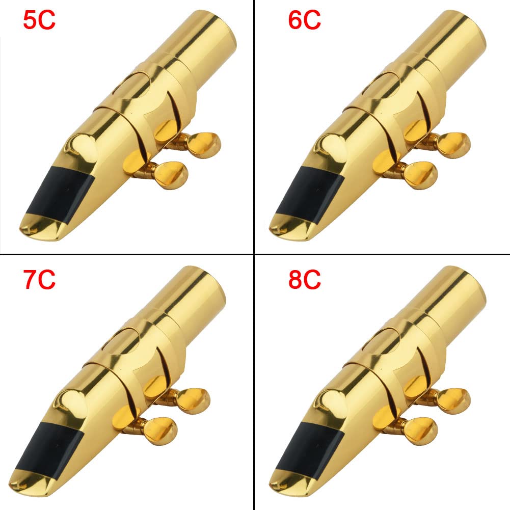 Alto Saxophone Mouthpiece with Cap and Ligature Gold 5C B85351