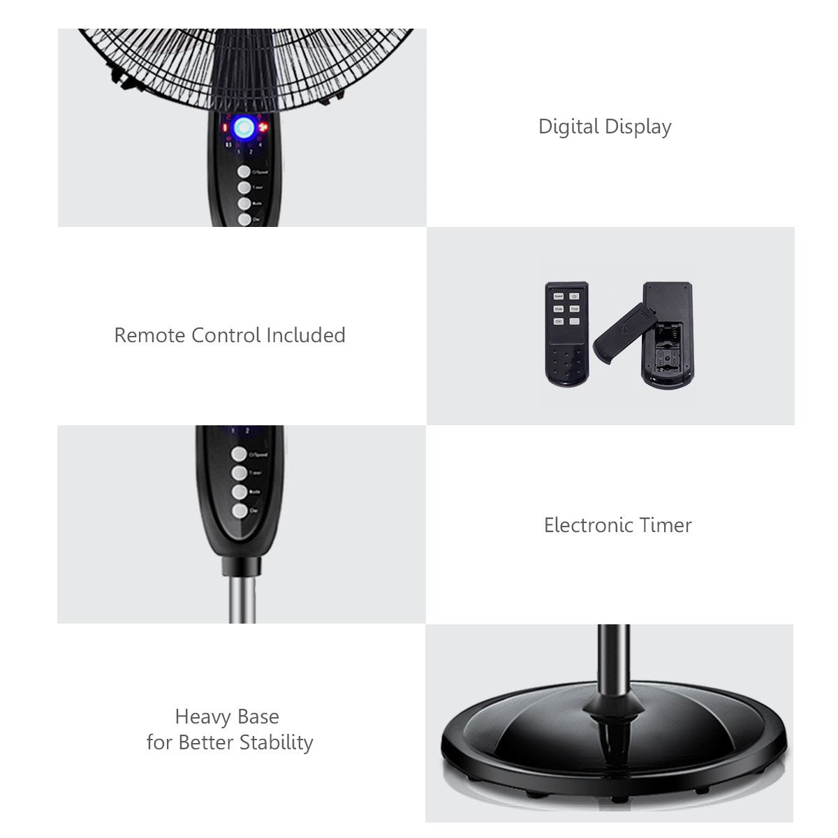 16" Oscillating Pedestal Fan with Remote Control H541889