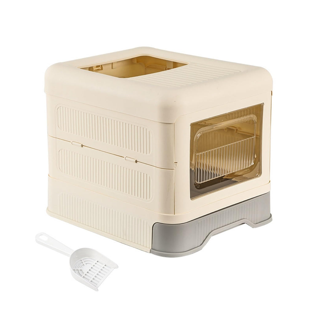 Fully Enclosed Cat Litter Box with Lid and Drawer R65153