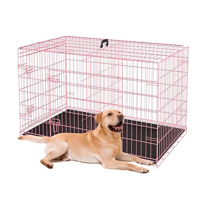 48-Inch Folding Metal Dog Crate with Divider, Tray, and Carry Handle K553023