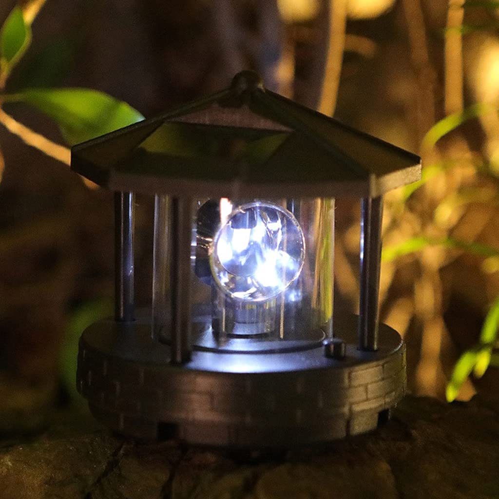 2 Pcs Solar Powered Lighthouse Shape Light D731128