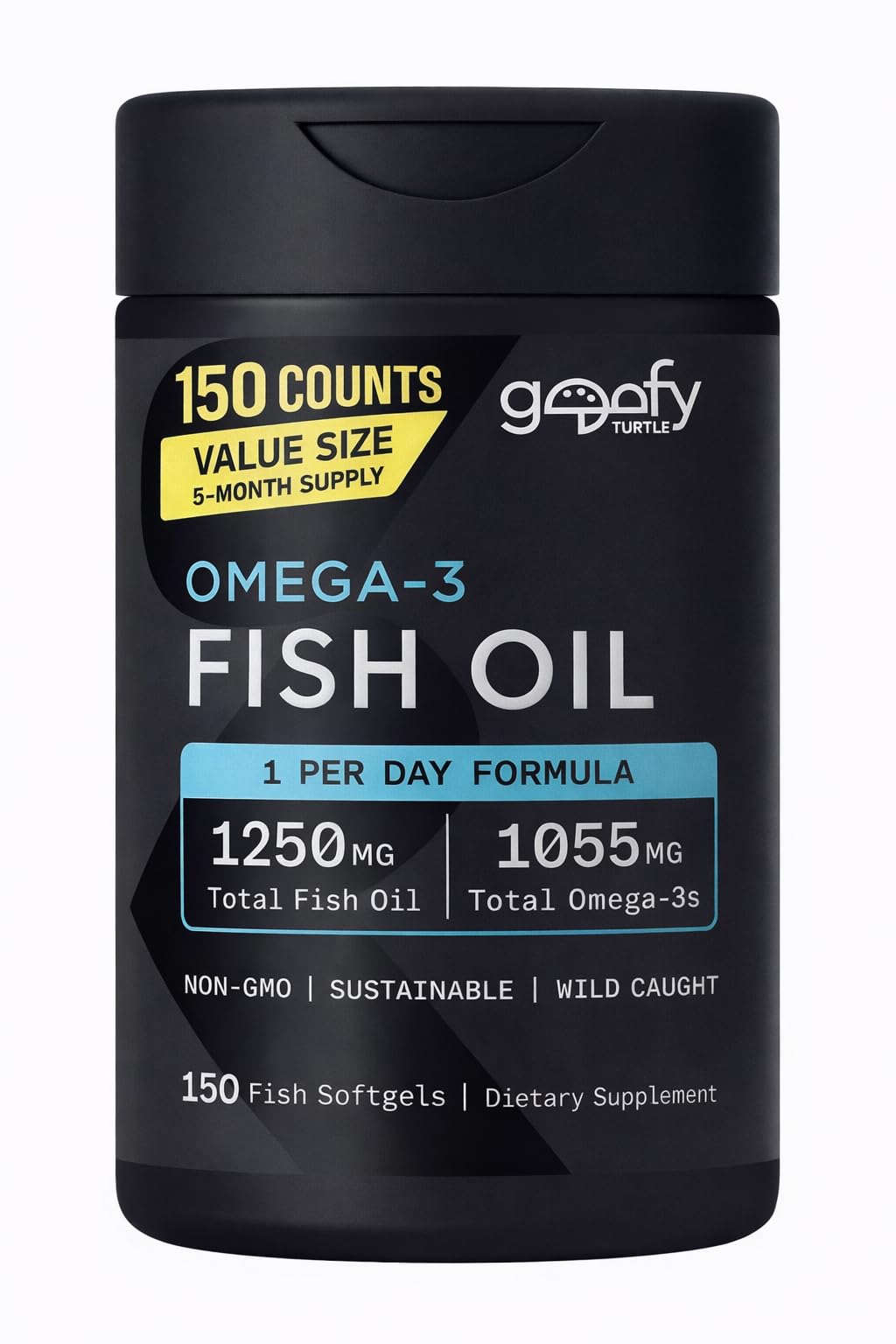 Omega-3 Fish Oil 1250 mg Softgels 150 Counts E536