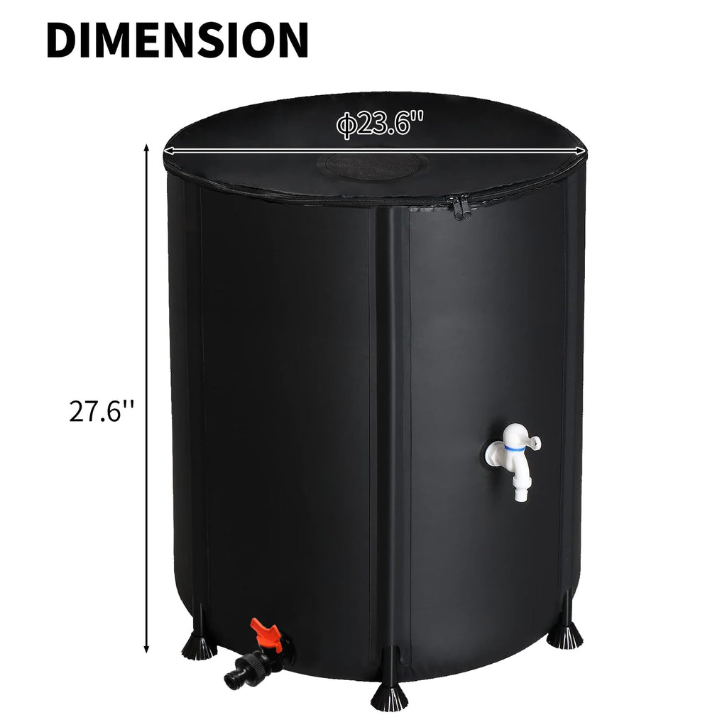 Collapsible 50 Gallon Rain Barrel with Spigot J108