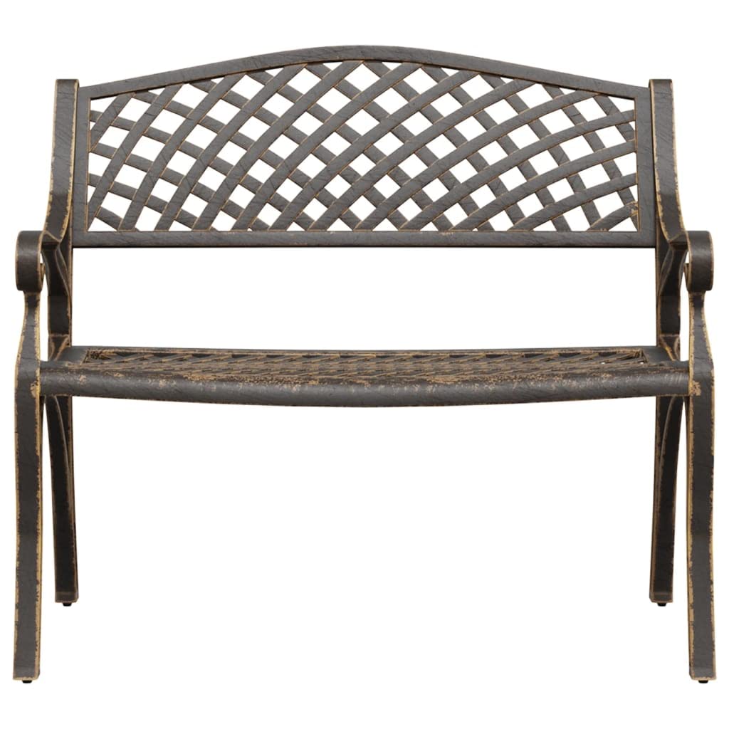 Bronze Cast Iron Garden Bench with Floral Design F471865