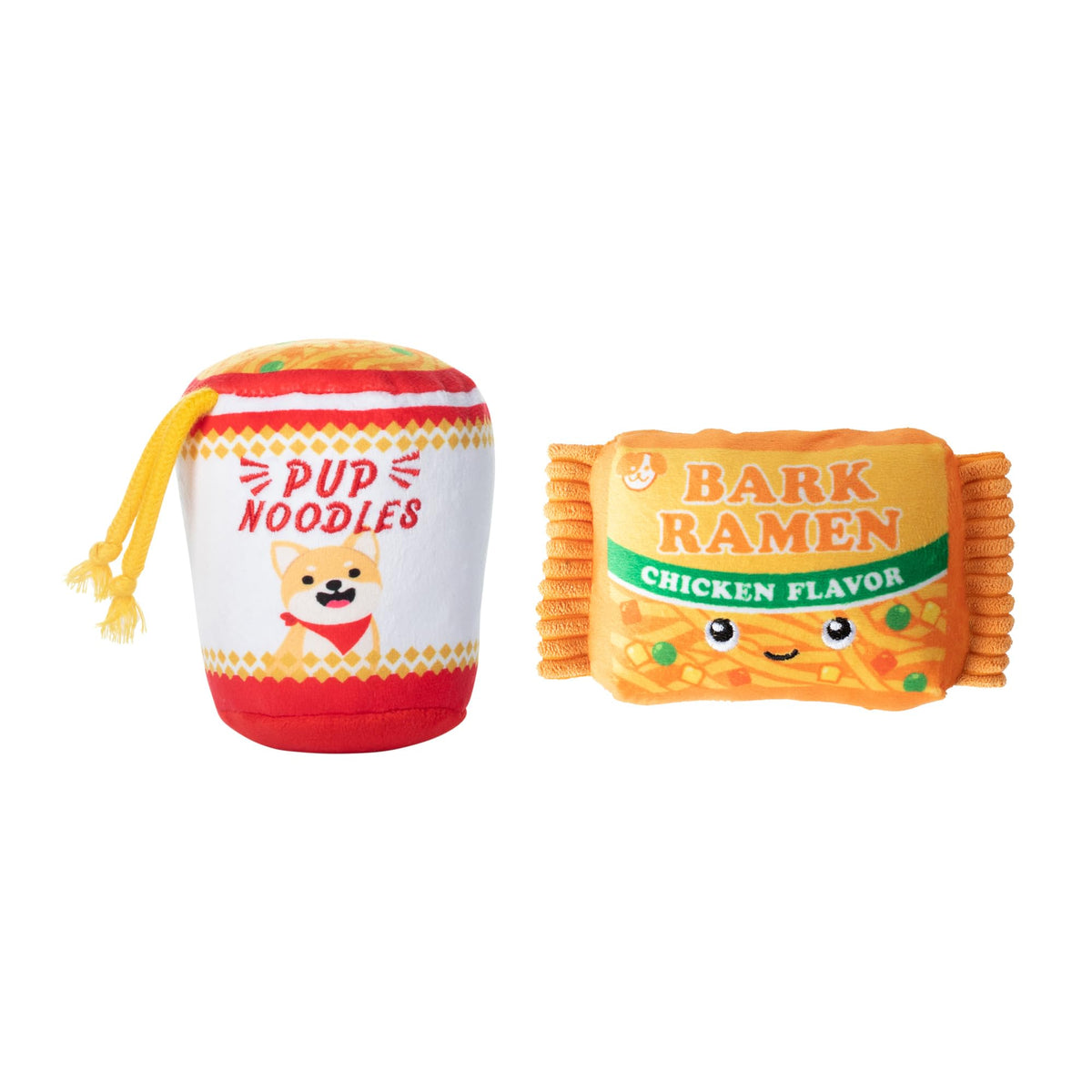 Plush Dog Toy Set with Treat Pockets, 2 Piece Set B640352