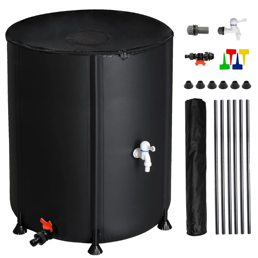 Collapsible 50 Gallon Rain Barrel with Spigot J108