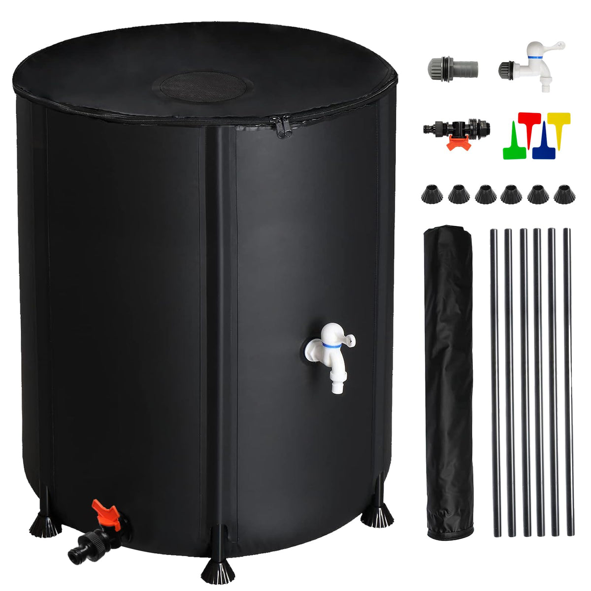 Collapsible 50 Gallon Rain Barrel with Spigot J108