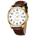Men Fashion Minimalist Waterproof Quartz Analog Date Leather Strap Watch L578639