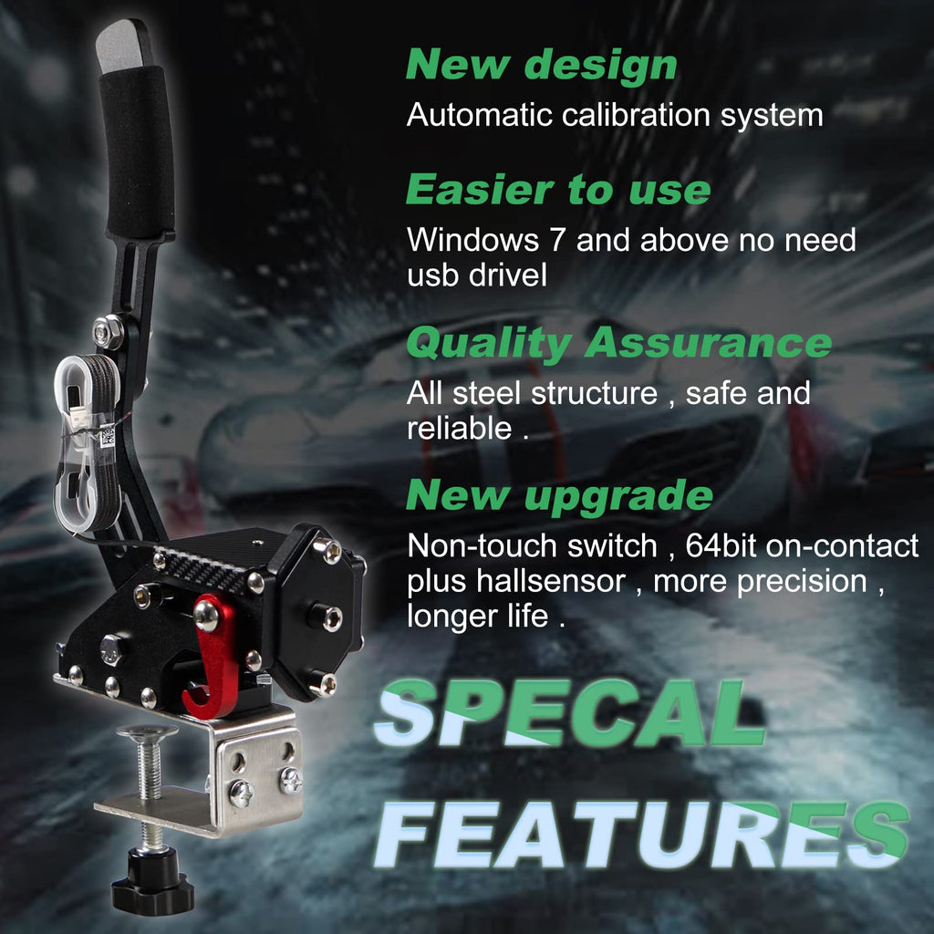 2-in-1 USB Handbrake with Hall Sensor and Clamp A13778