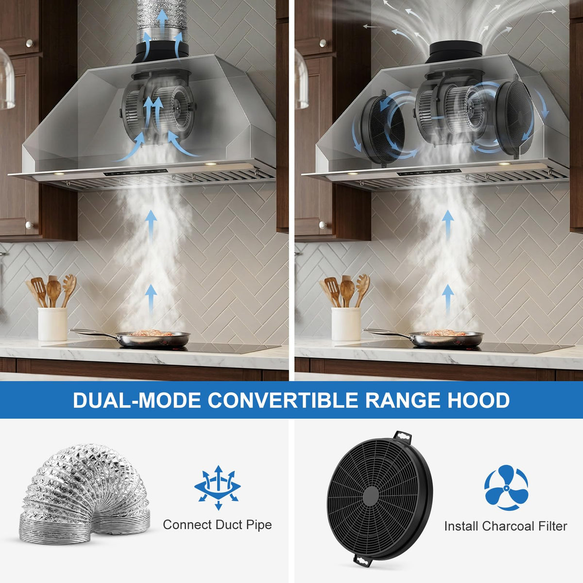 30 Inch 1200 CFM 8-Speed Kitchen Exhaust Fan P5604