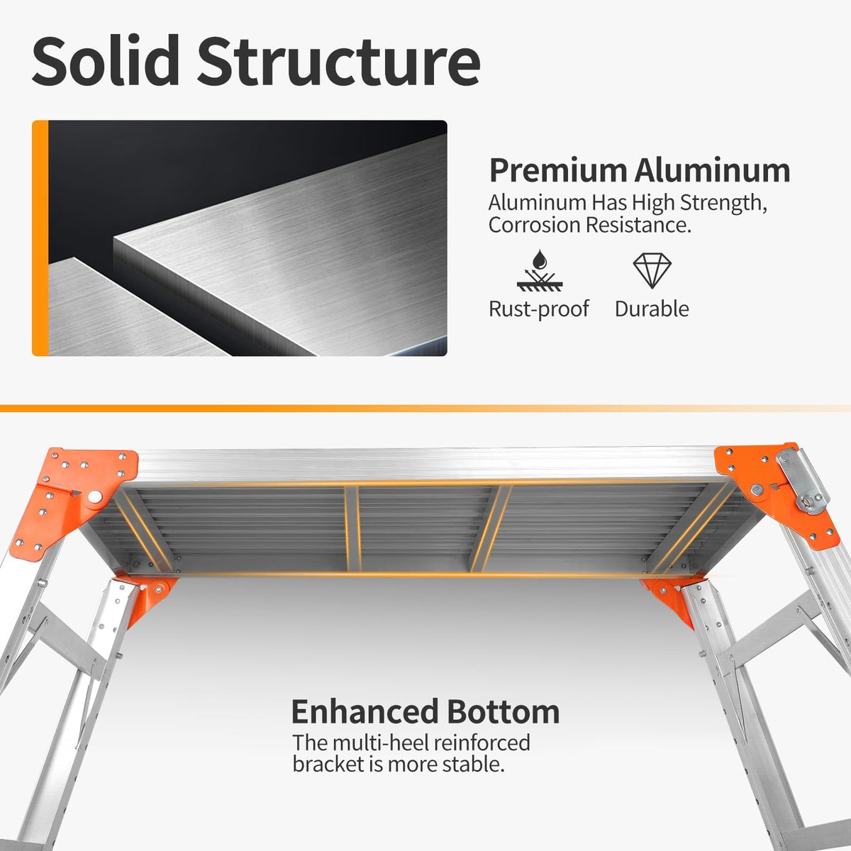 Adjustable Aluminum Folding Work Platform 330 lbs Capacity S4890