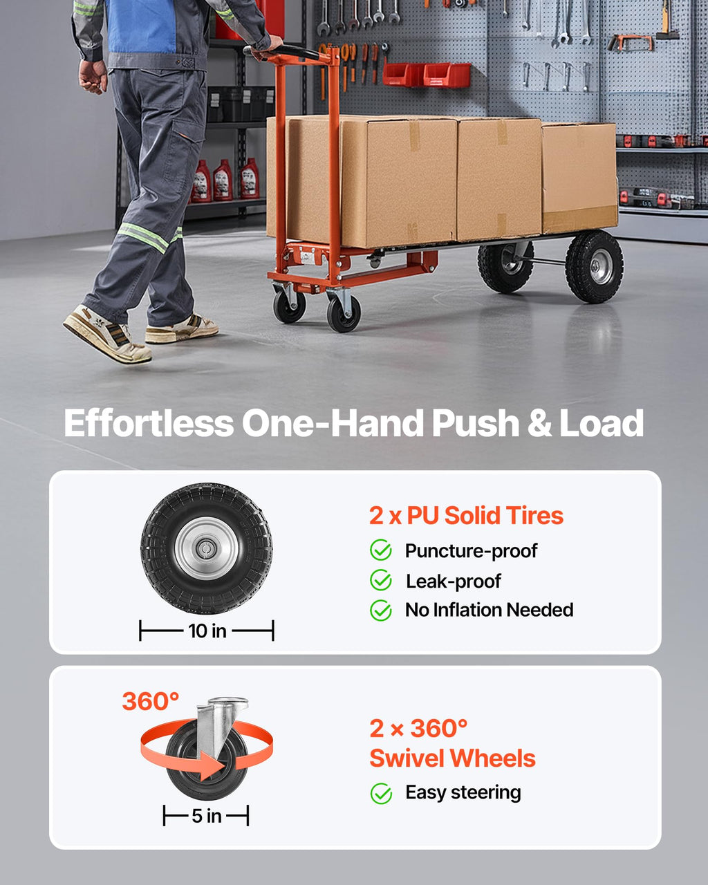 4 in 1 Hand Truck Dolly 1000 lbs Load Capacity L126