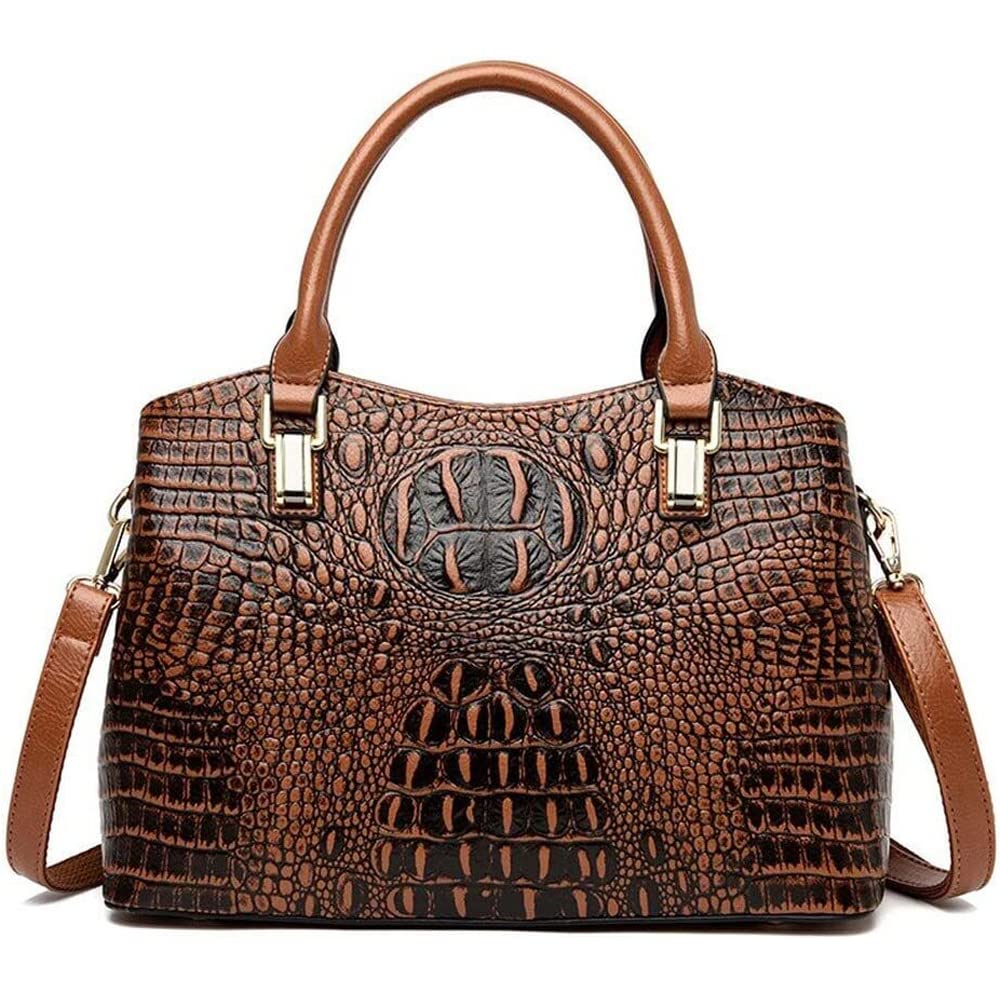 Crocodile Leather Satchel Handbag with Shoulder Strap A869111