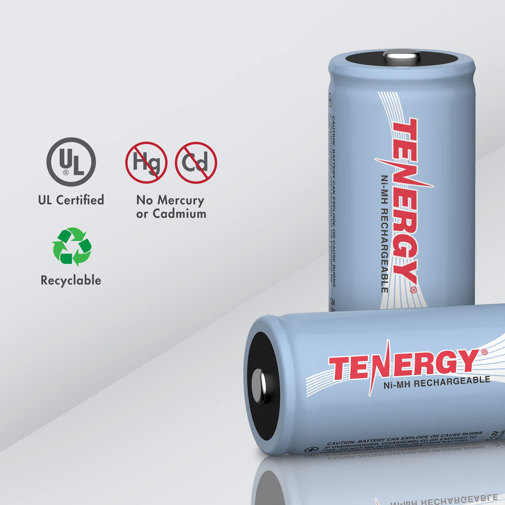 Rechargeable C Batteries and LCD Smart Battery Charger, 4 Pack W5514