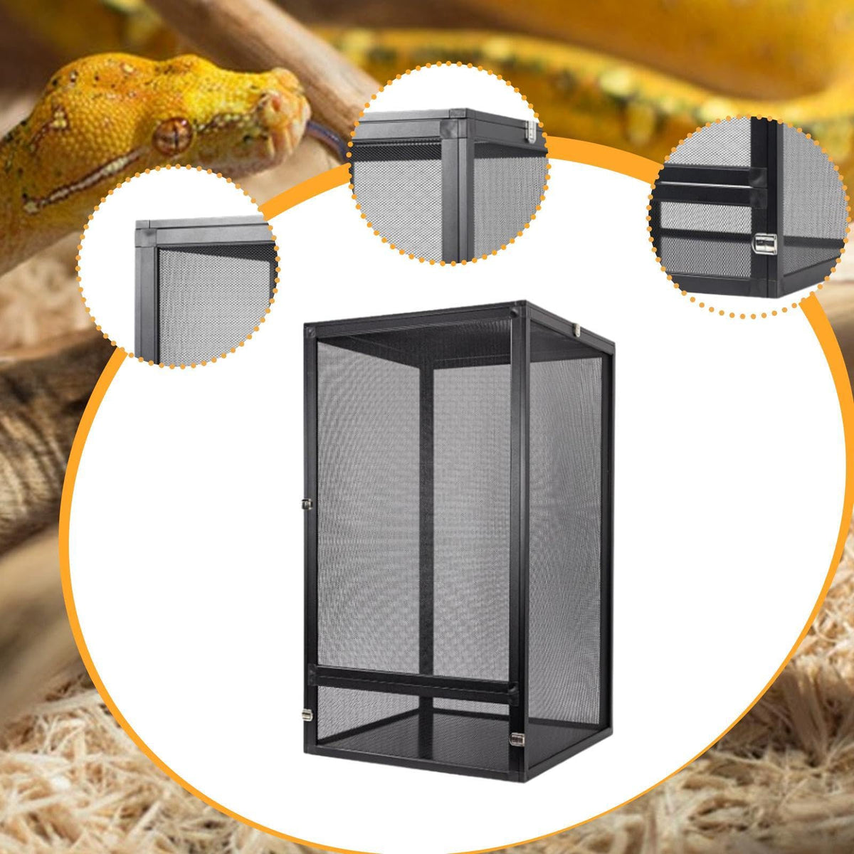 Aluminum Reptile Terrarium with Screen 45x45x80cm S24865