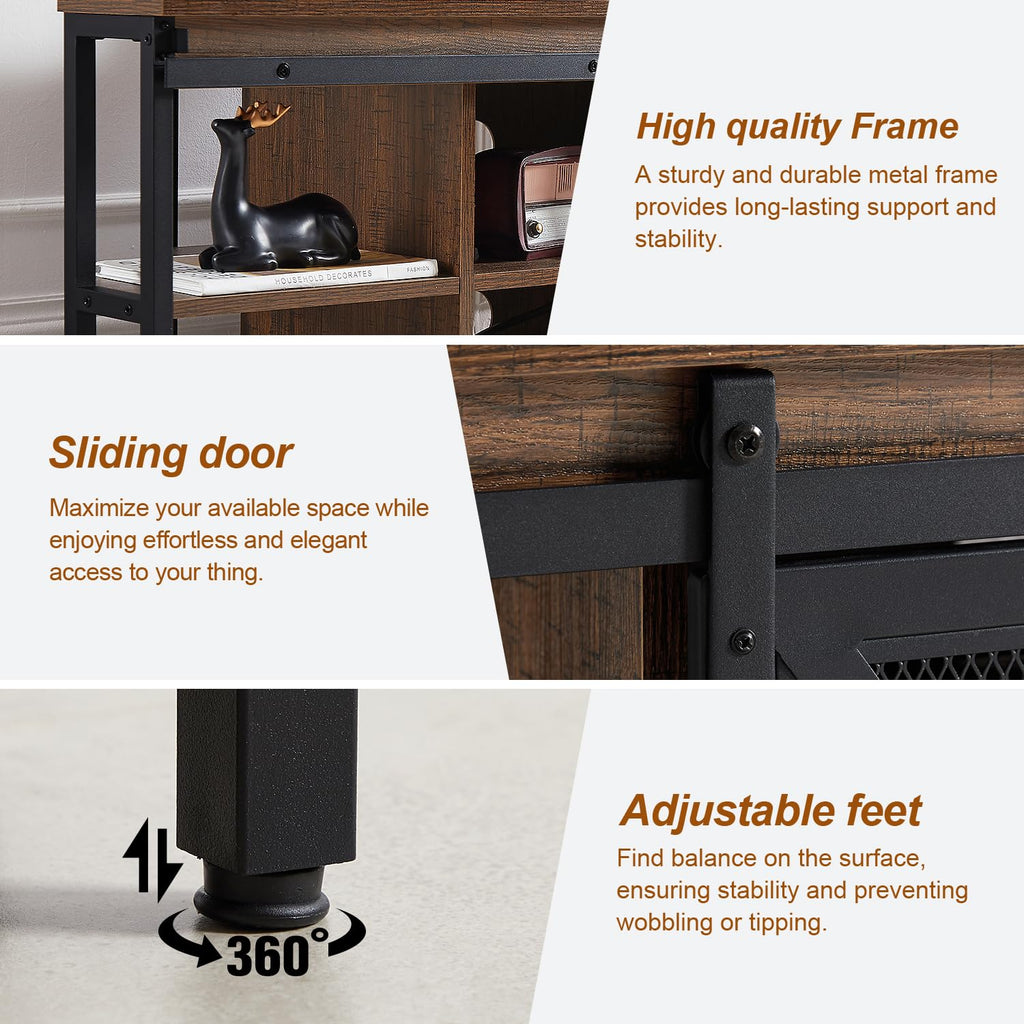 Brown Corner TV Stand with Storage B732