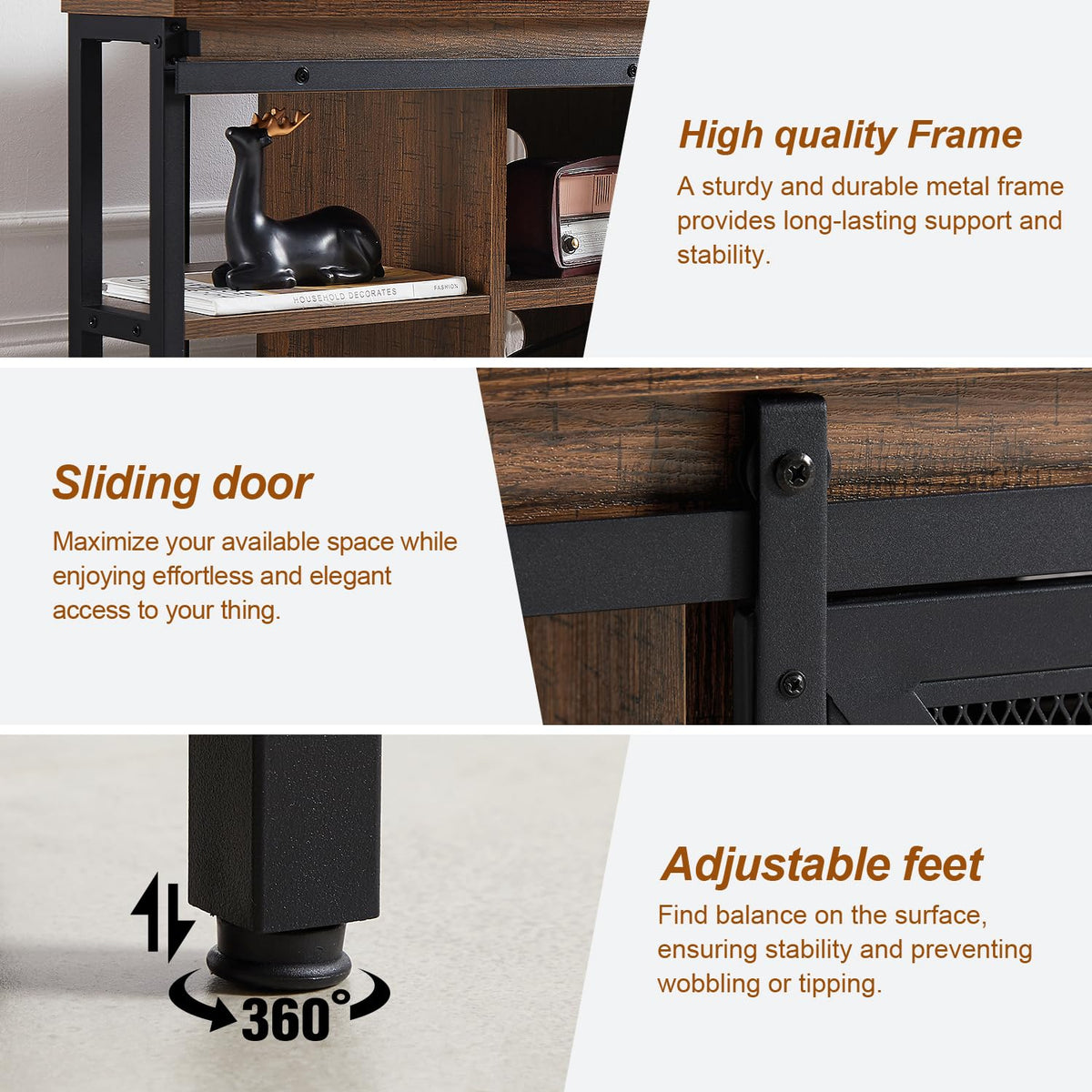 Brown Corner TV Stand with Storage B732