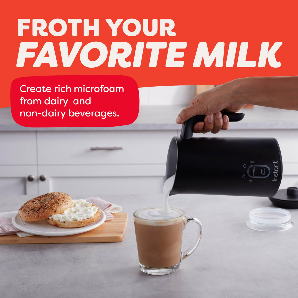 4-in-1 Milk Frother, 10 oz, Black T31364