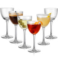 Set of 6 5 oz Lead-Free Crystal Ribbed Martini Glasses A149577