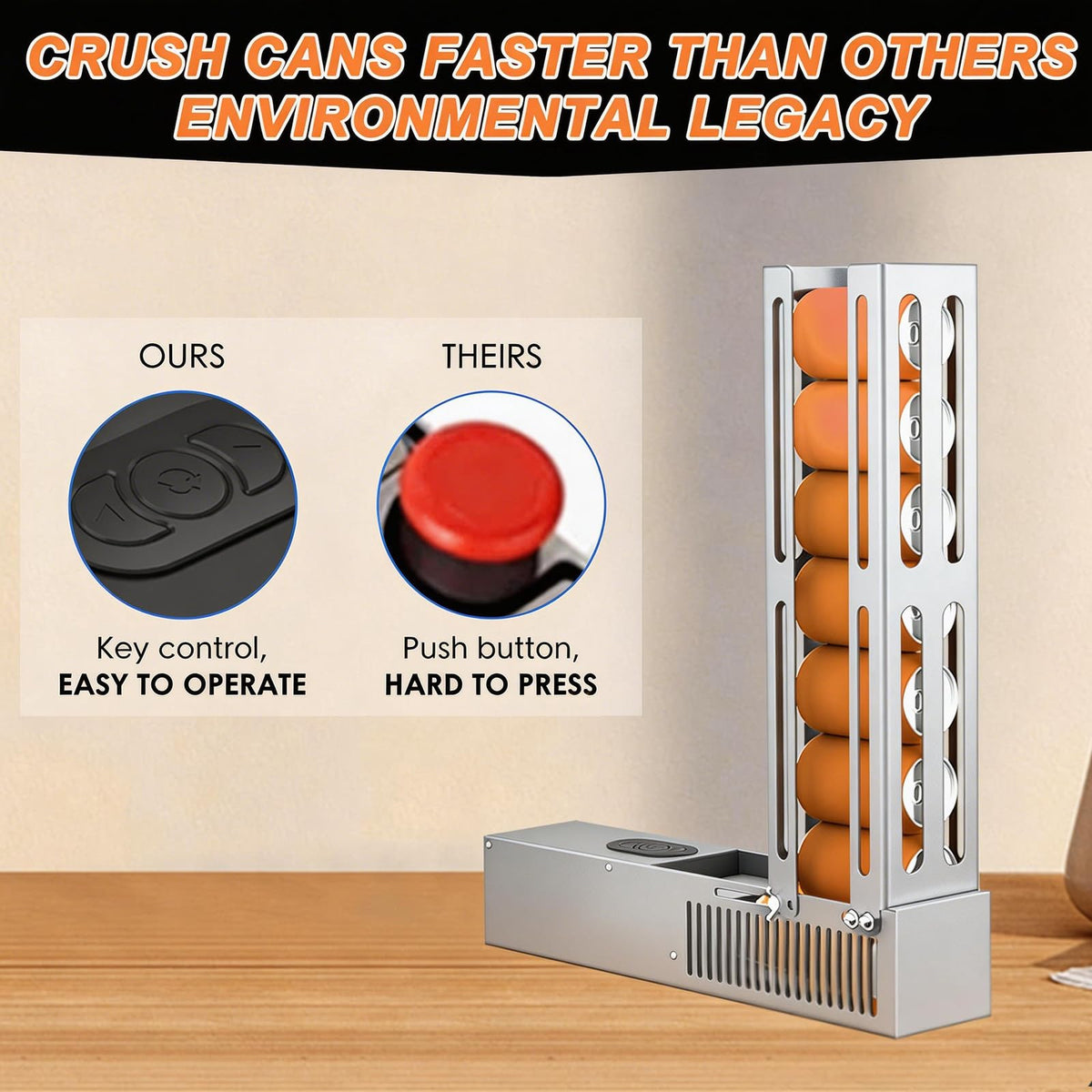 Electric Can Crusher, 8oz&12oz&16oz Automatic W64371
